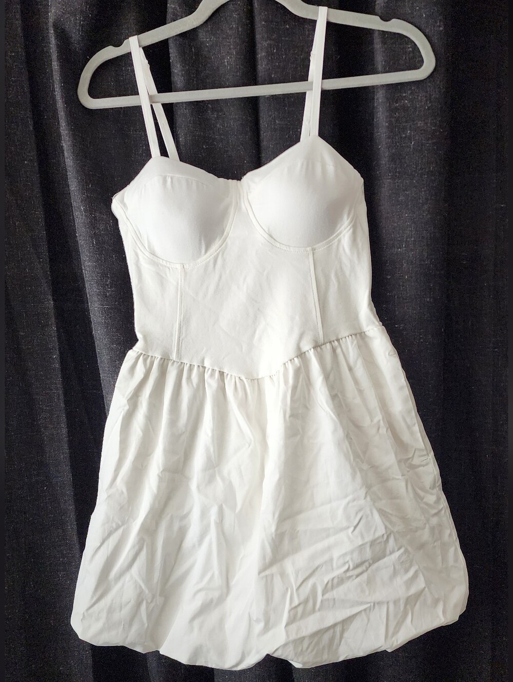 NWT Madden NYC Corset Bubble Mini Dress XS White Cloud Dancer